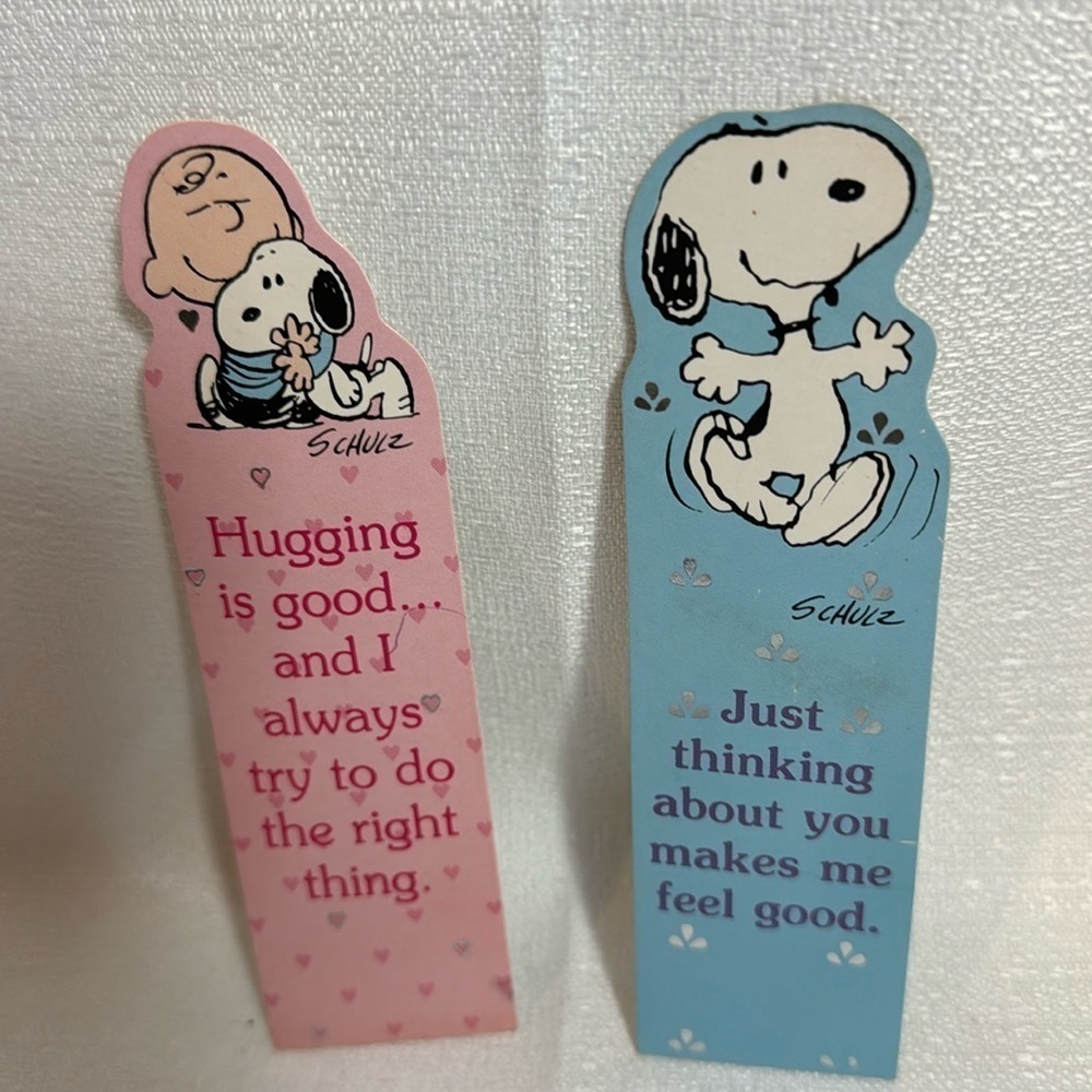 Peanuts Snoopy LOT of 2 Bookmarks‎ VINTAGE 80's Book Fair